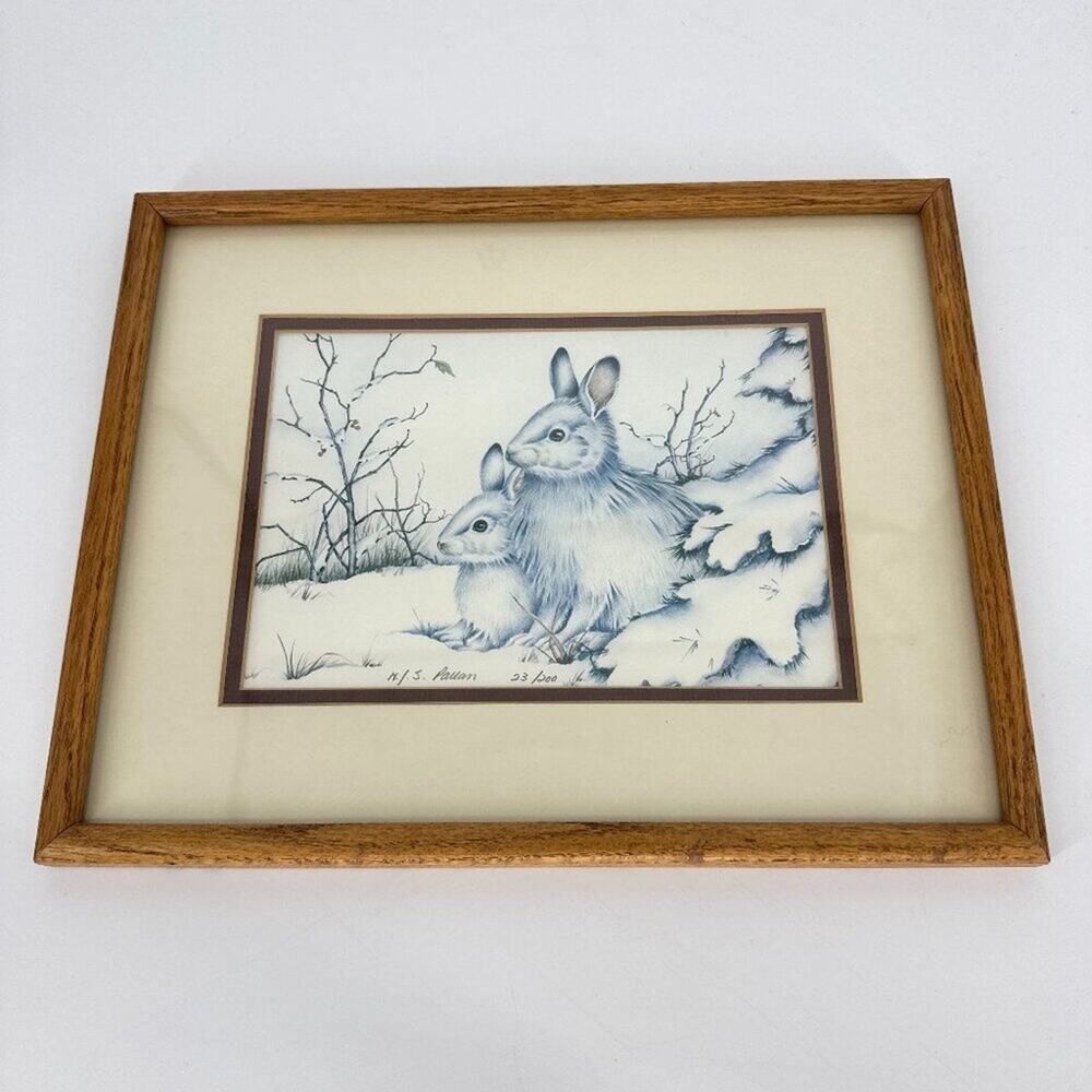 Nancy Shumaker Pallan‎ Pair of Bunnies Limited Edition Signed Lithograph Framed